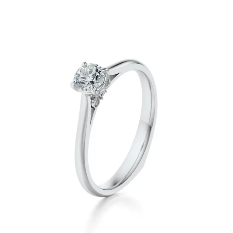 Pierścionek z białego złota z diamentem